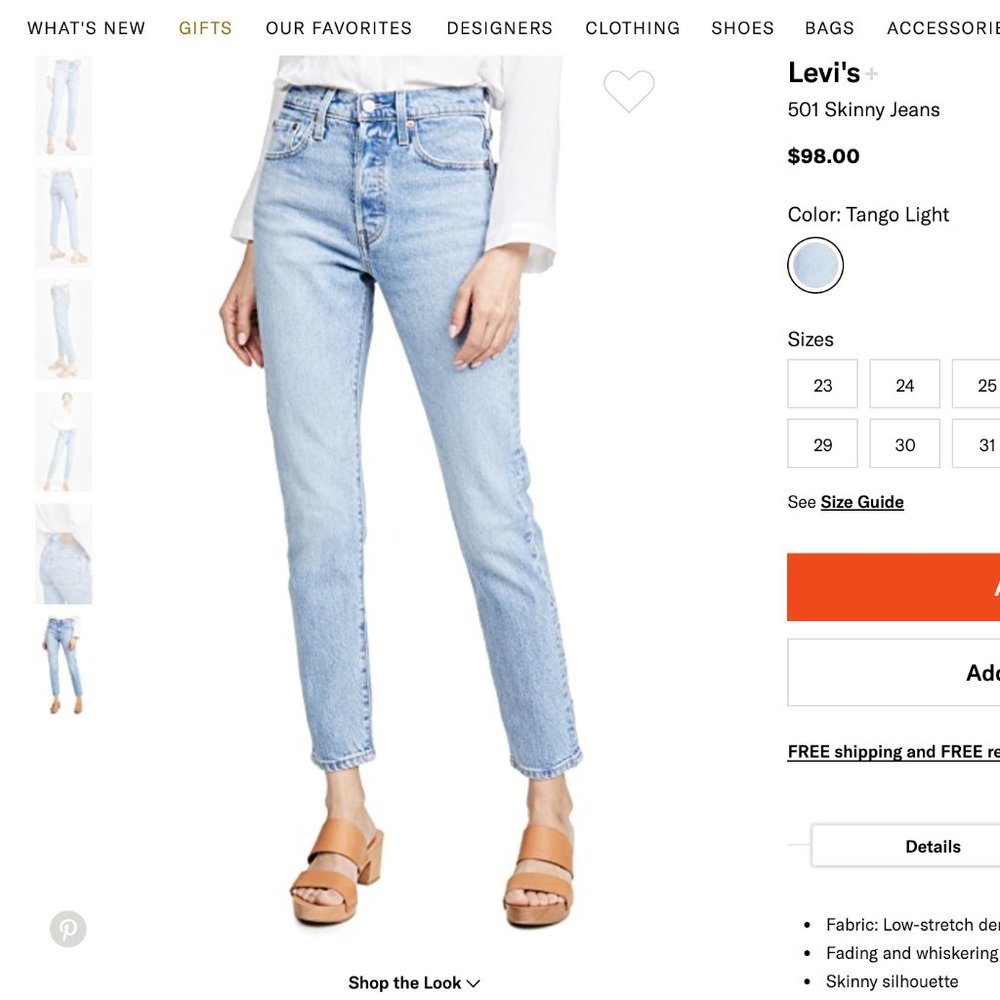 Levi's 501 Skinny Jeans W24 L30